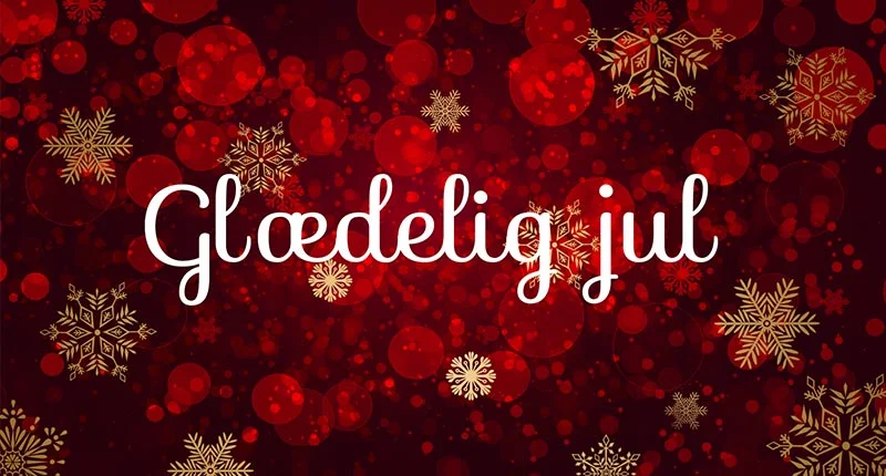 Glædelig Jul - red lights - red ribbon